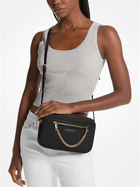 michael kors jet set large saffiano leather crossbody ballet|Michael Kors lg ew crossbody.